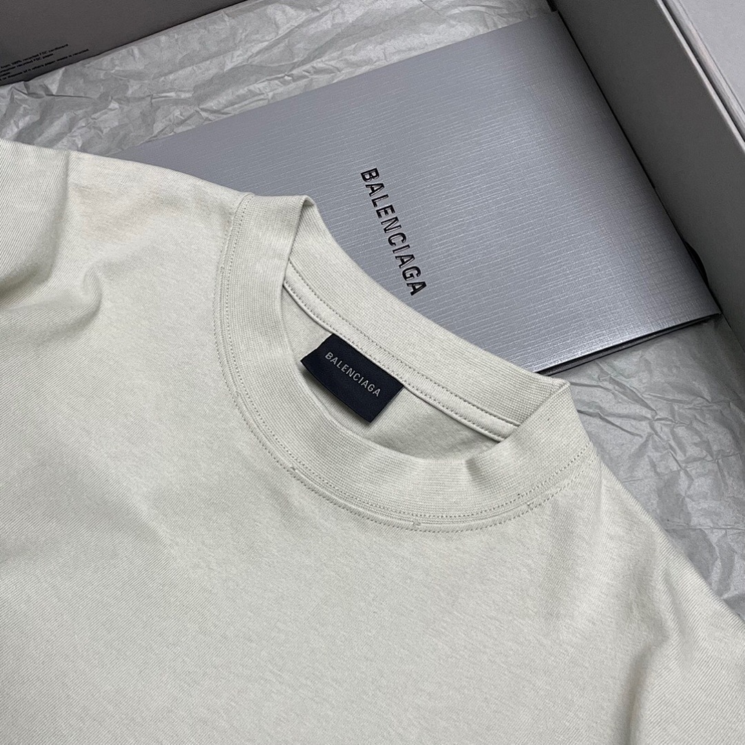 Balenciaga Print Short Sleeve Apricot (Grey) - Image 7