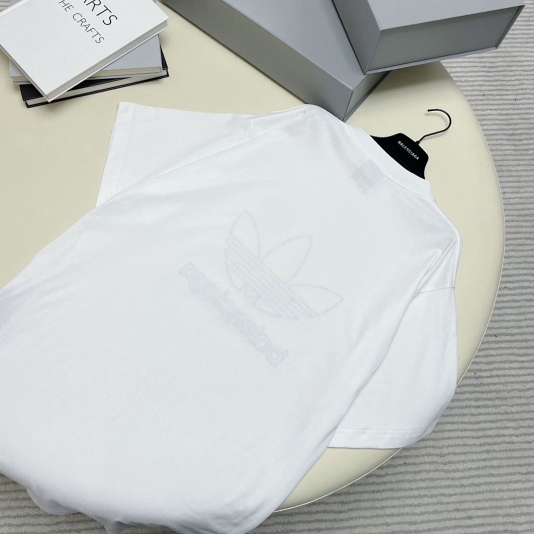 Balenciaga Triple Leaf Grass Collab Short Sleeve (White) - Image 4