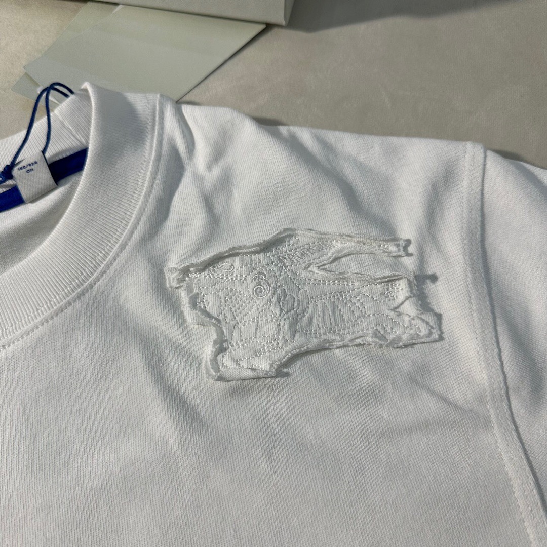 Burberry Floral Embroidered Short Sleeve (White) - Image 8