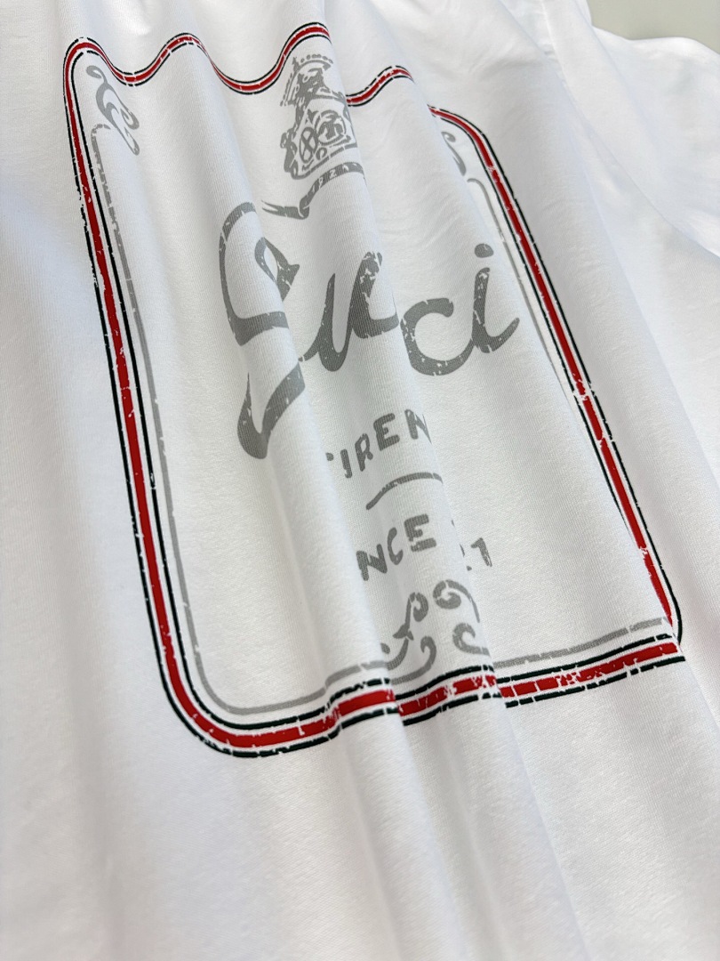 Gucci White 1921 Print Short Sleeve - Image 7