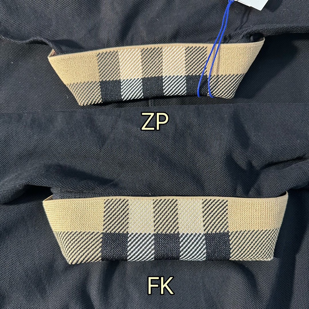 Burberry Plaid Collar Long Sleeve POLO (Black) - Image 9