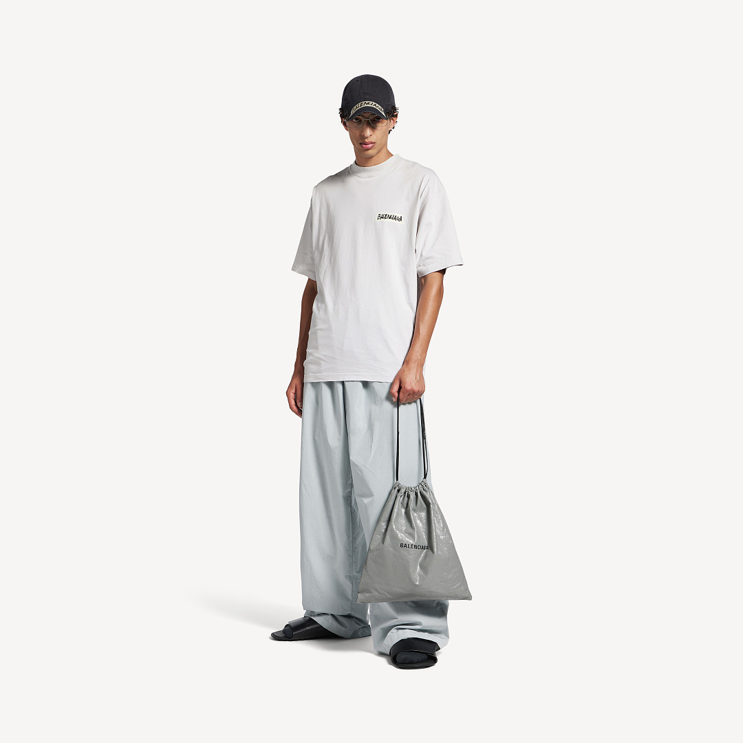 Balenciaga New Gum Strap Print Short Sleeve (Grey White) - Image 23