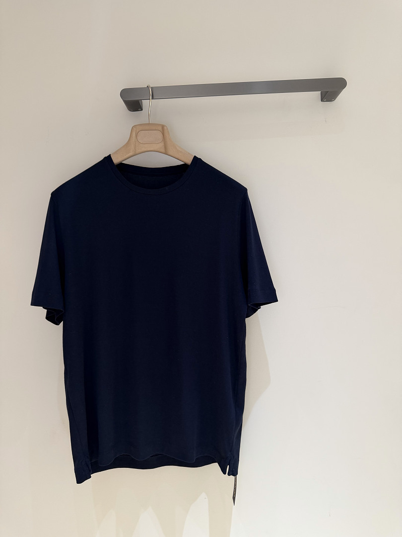 Unbranded Silk Cotton Short Sleeve (Dark Blue) - Image 4
