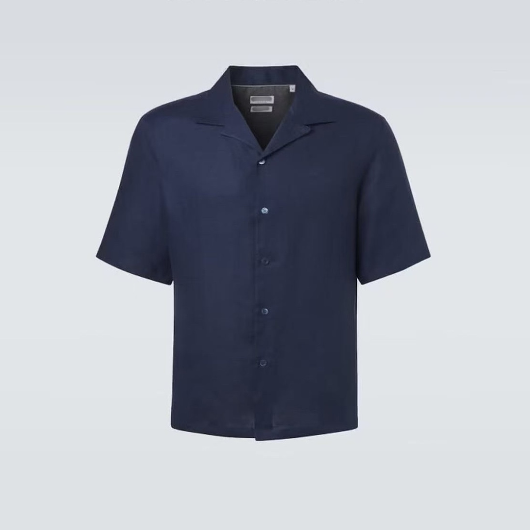 Unbranded Dark Blue Short Sleeve Linen