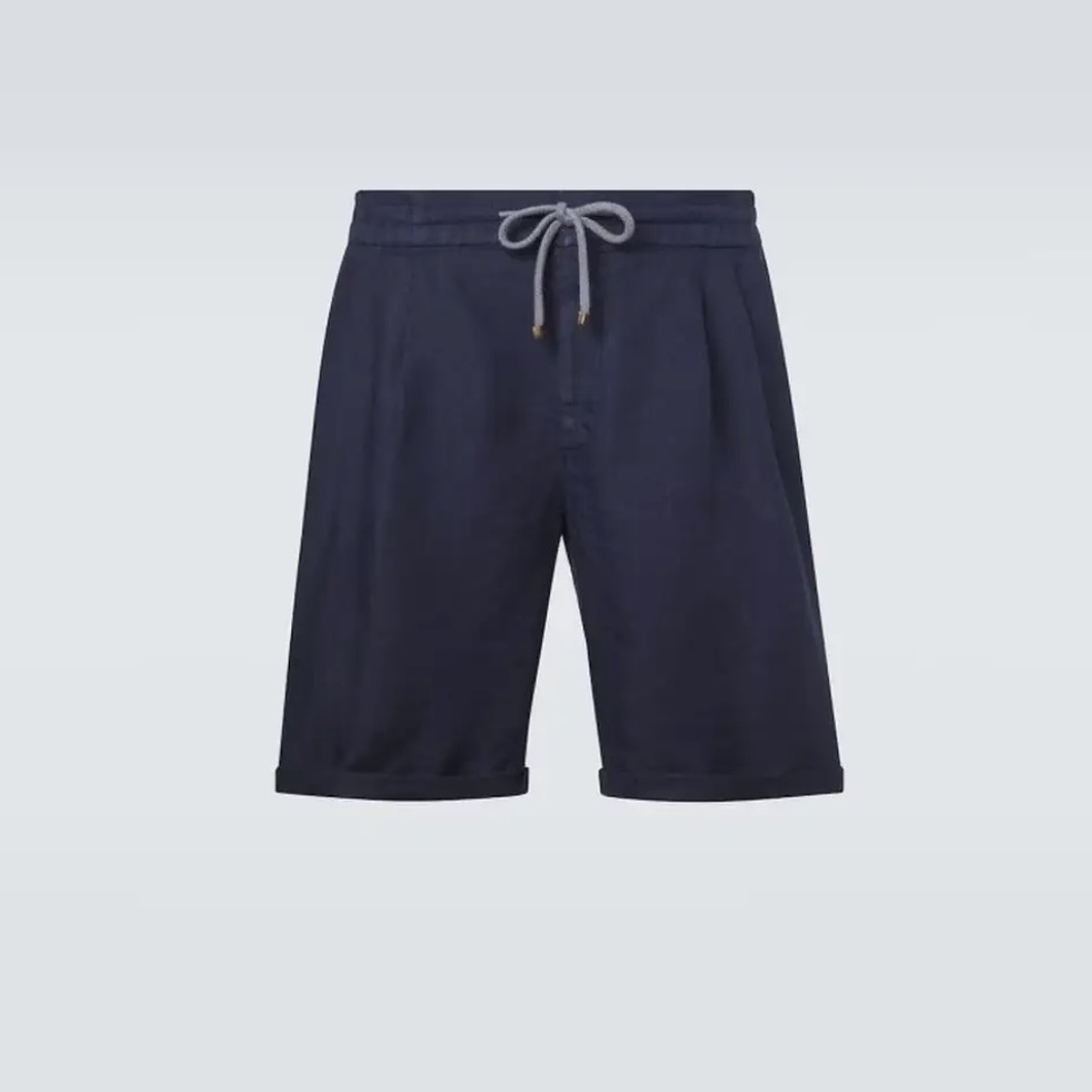 Unbranded Dark Blue Wide Linen Short