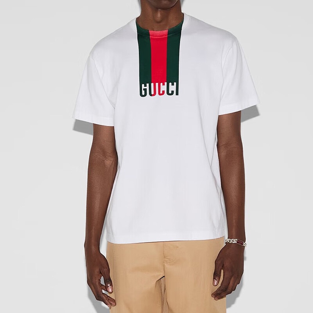 Gucci Striped Print T (White) - Image 12