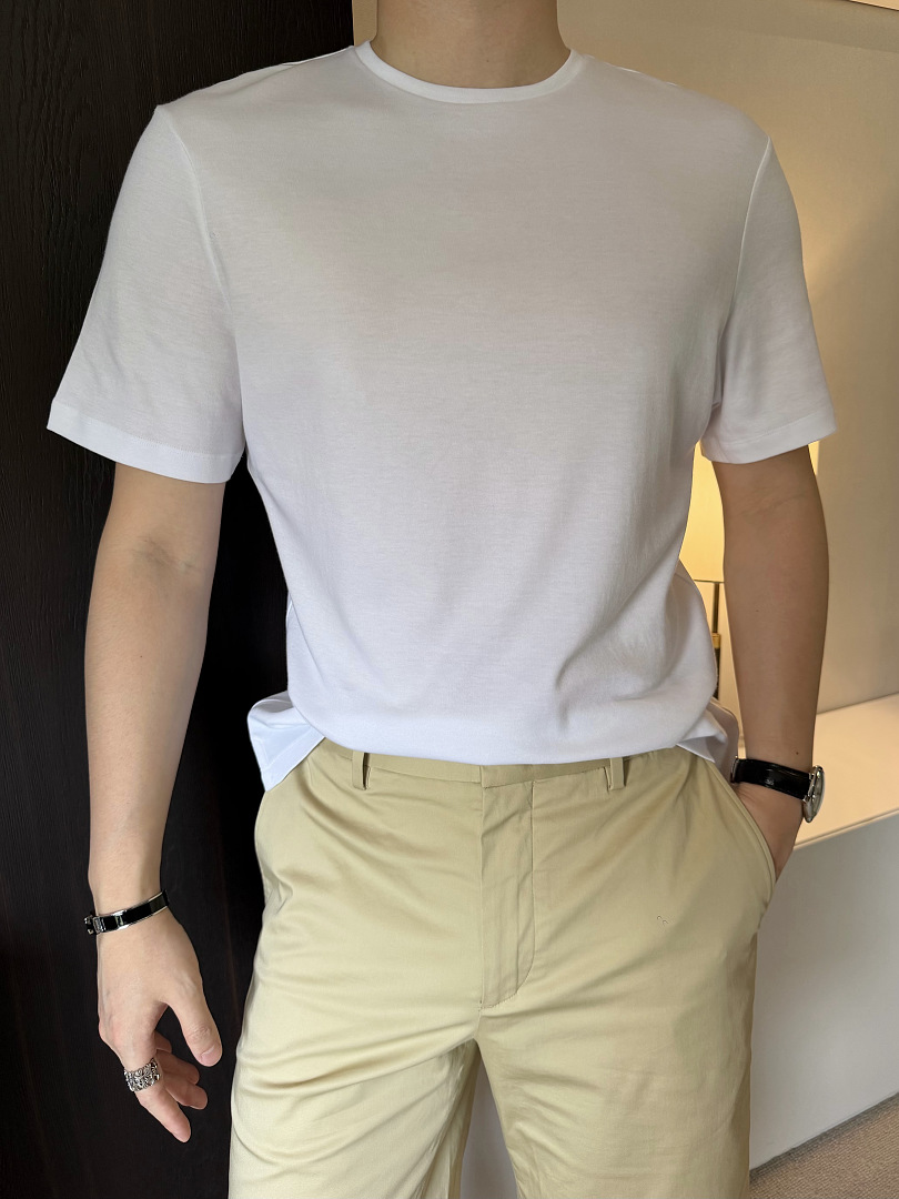 Unbranded Tremezz0 Solid Cotton Short Sleeve (White) - Image 17