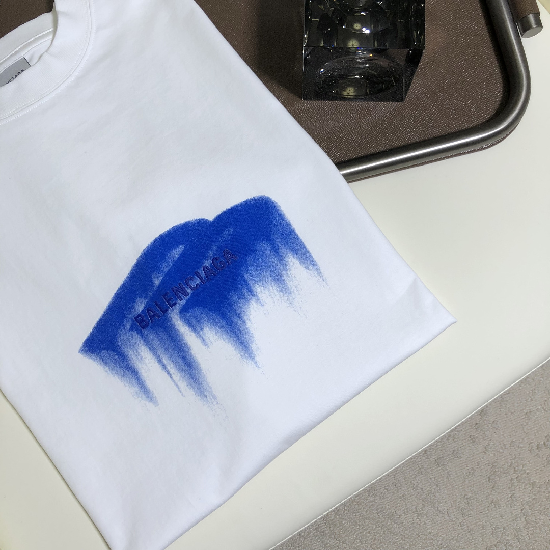 Balenciaga 3B Embroidered Print T (White) - Image 9
