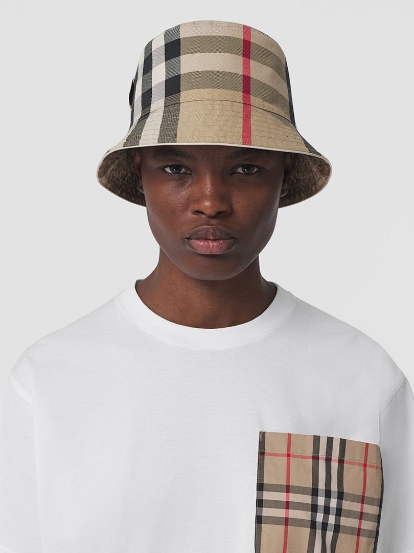 Burberry BR Khaki Plaid Short Sleeve (White) - Image 15