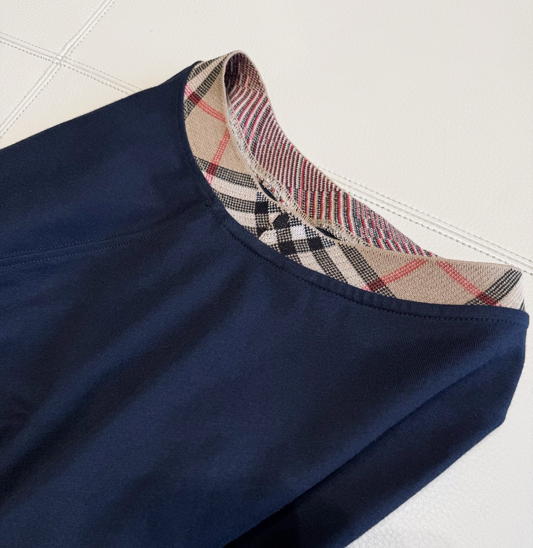 Burberry BR Plaid Collar T (Navy) - Image 9