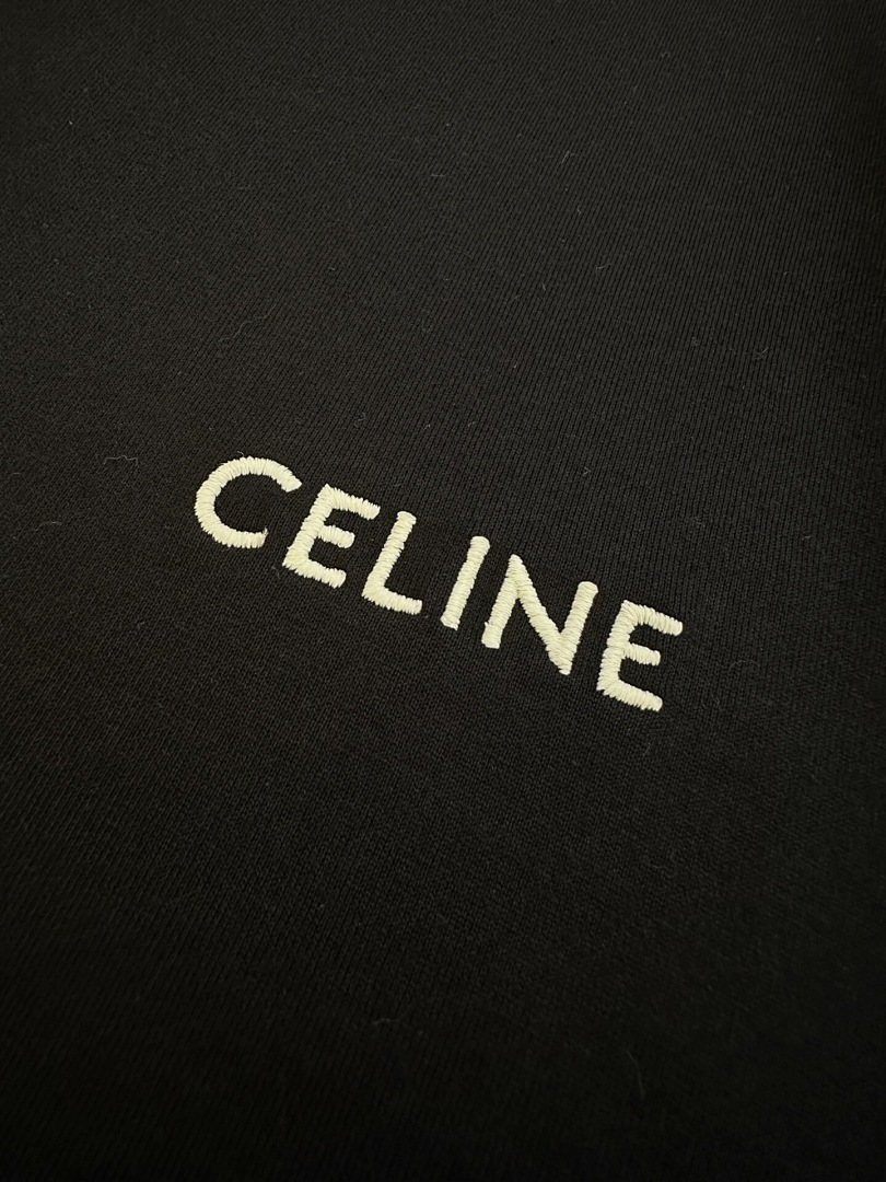 Celine C Embroidered Strap Short Sleeve (Black) - Image 11