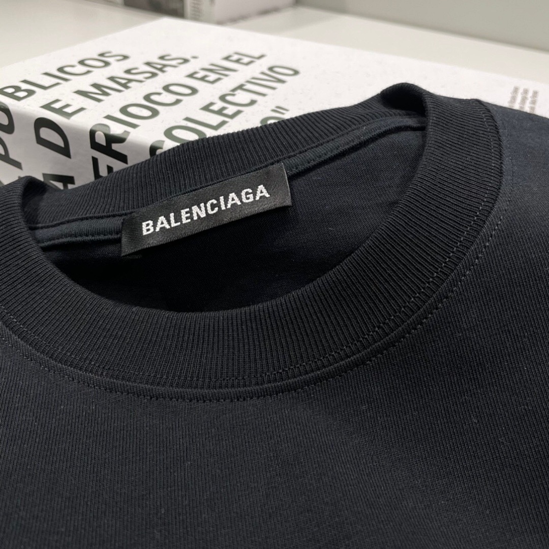 Balenciaga BAL Print Short Sleeve (Black) - Image 7