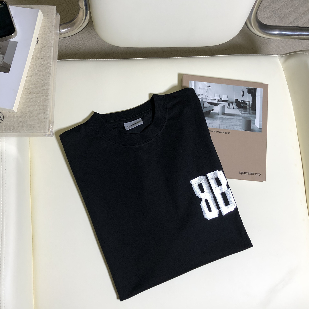 Balenciaga Silver Tape T-Shirt - Image 7