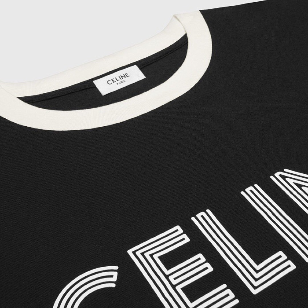 Celine C Stitching Short Sleeve (Black) - Image 3