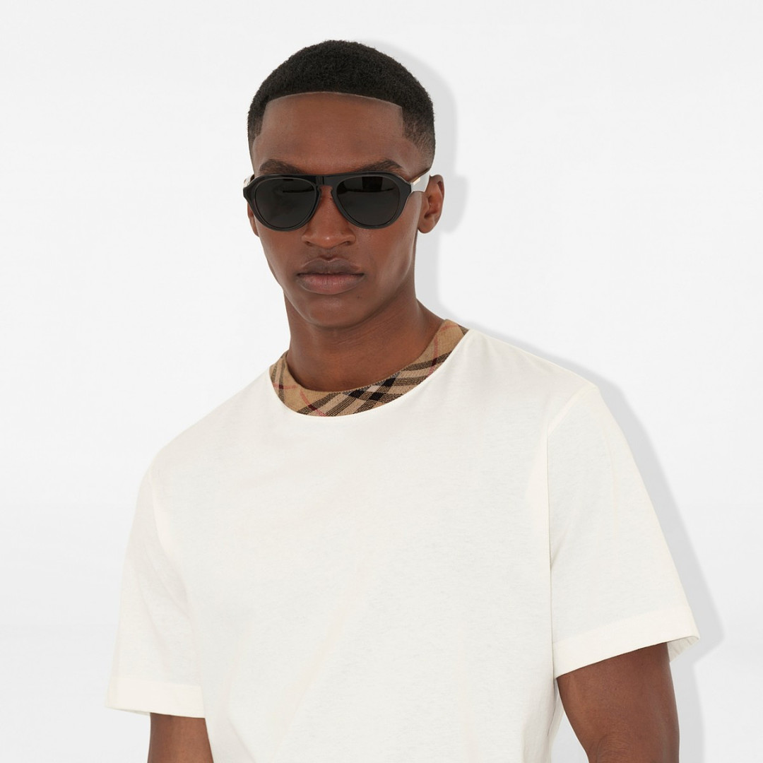 Burberry BR Plaid Collar T (White) - Image 14