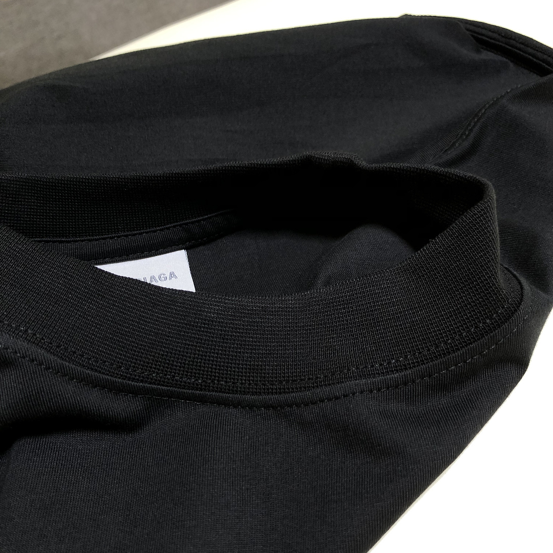 Balenciaga Stitching T (Black) - Image 6