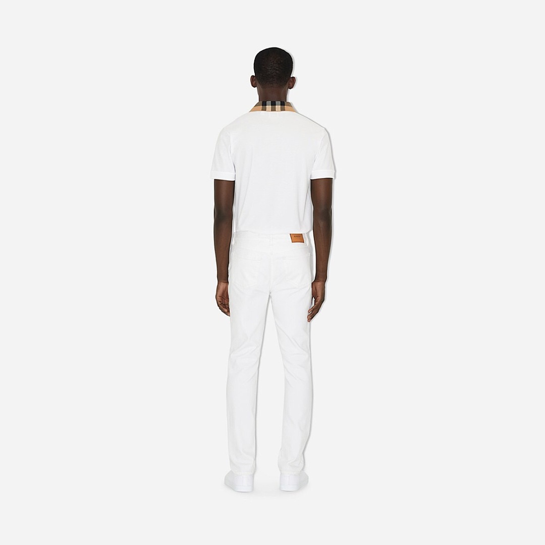 Burberry Plaid Collar POLO (White) - Image 13