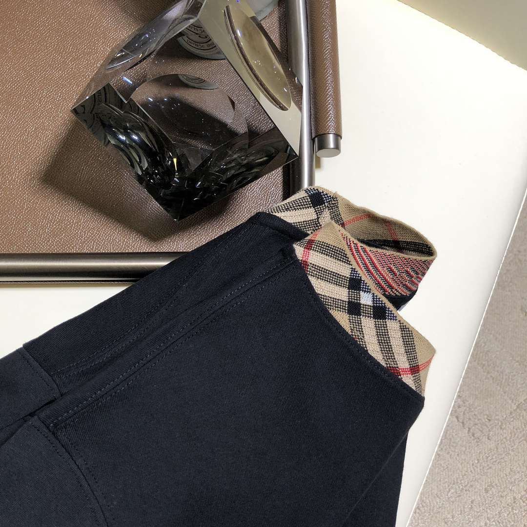 Burberry BR Plaid Collar T (Black) - Image 11