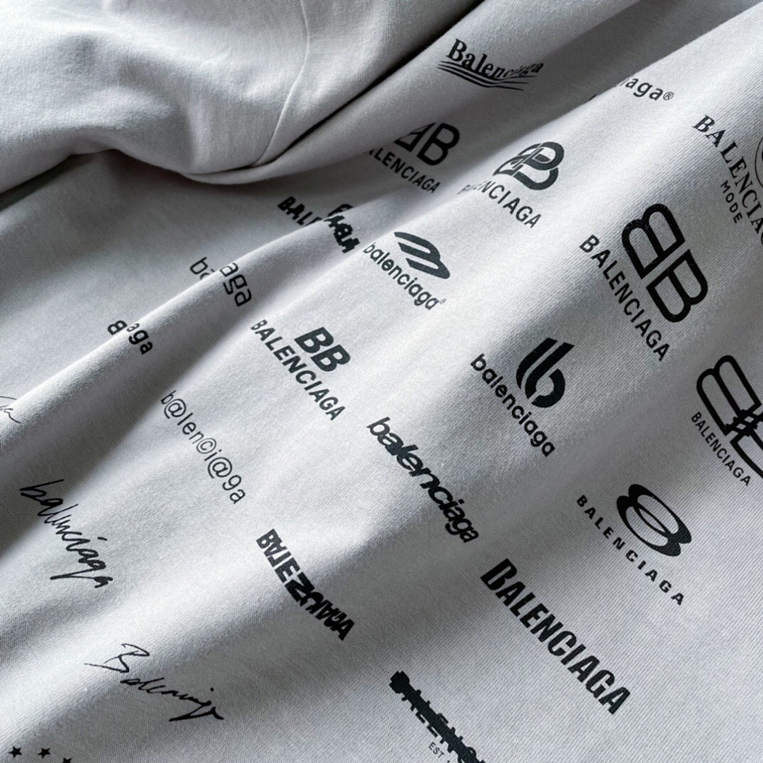 Balenciaga Limited Exclusive Logo Short Sleeve (Grey) - Image 8