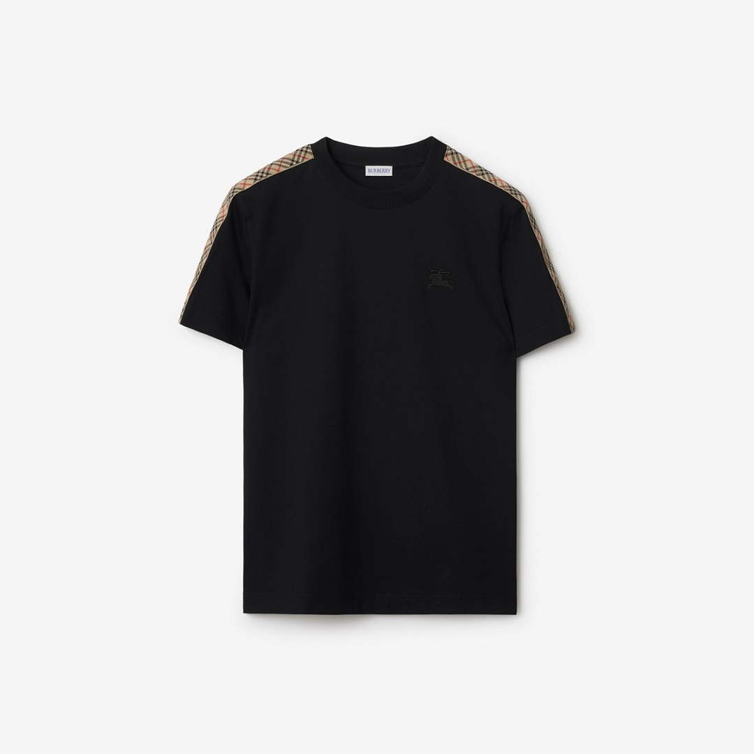 Burberry Embroidered Plaid T (Black) - Image 2