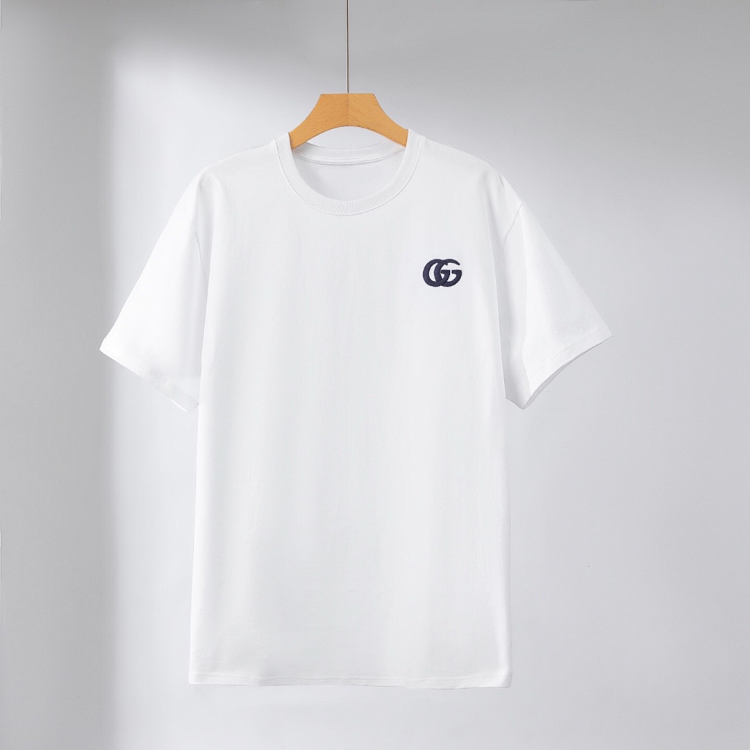 Gucci Double G Embroidered T (White) - Image 3