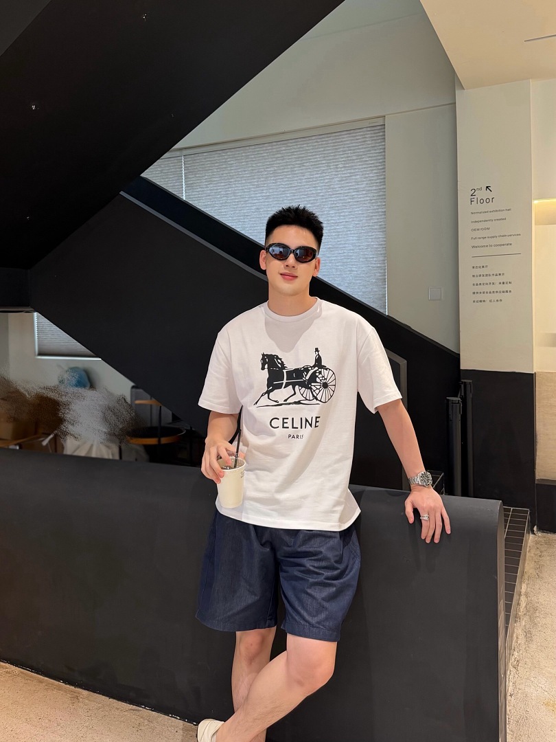 Celine Print T (White) - Image 15