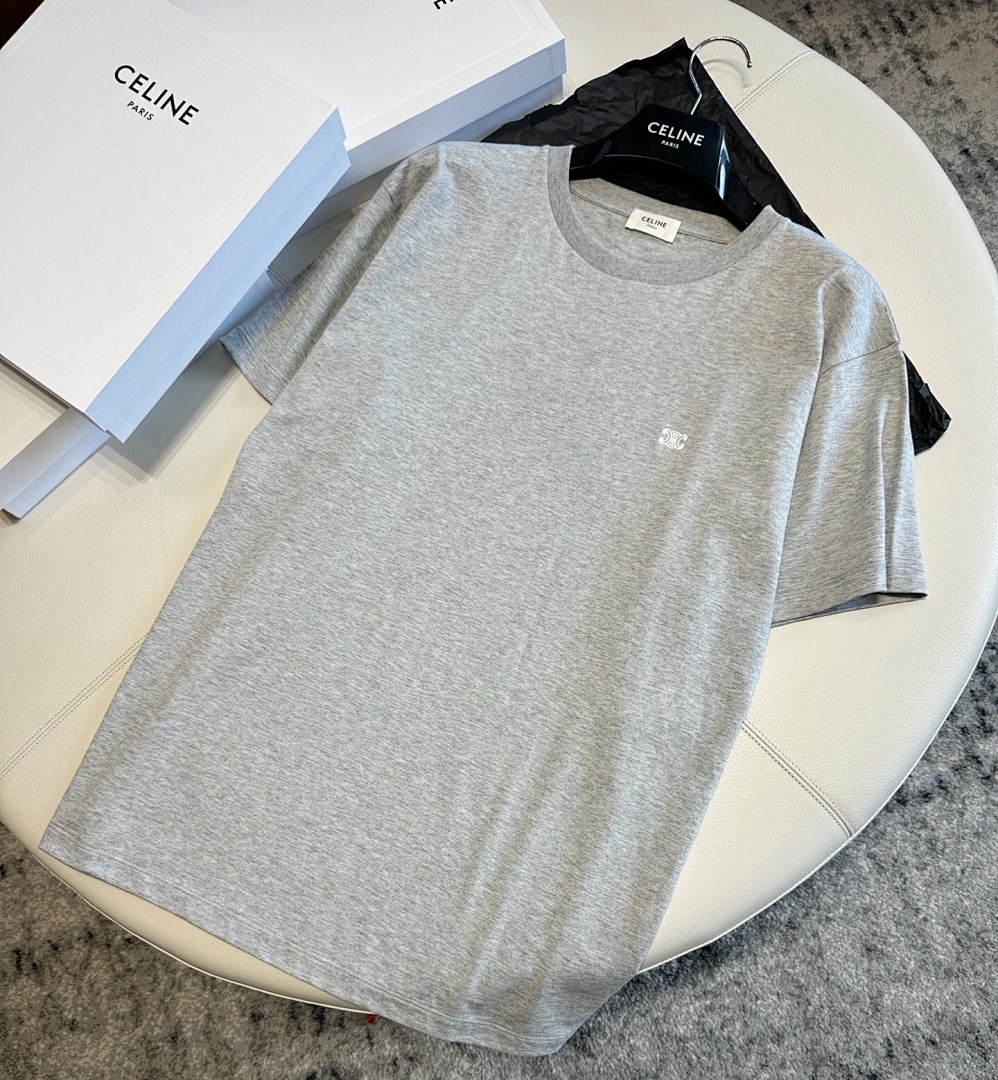 Chanel Double C Embroidered Small Label Short Sleeve (Grey) - Image 6