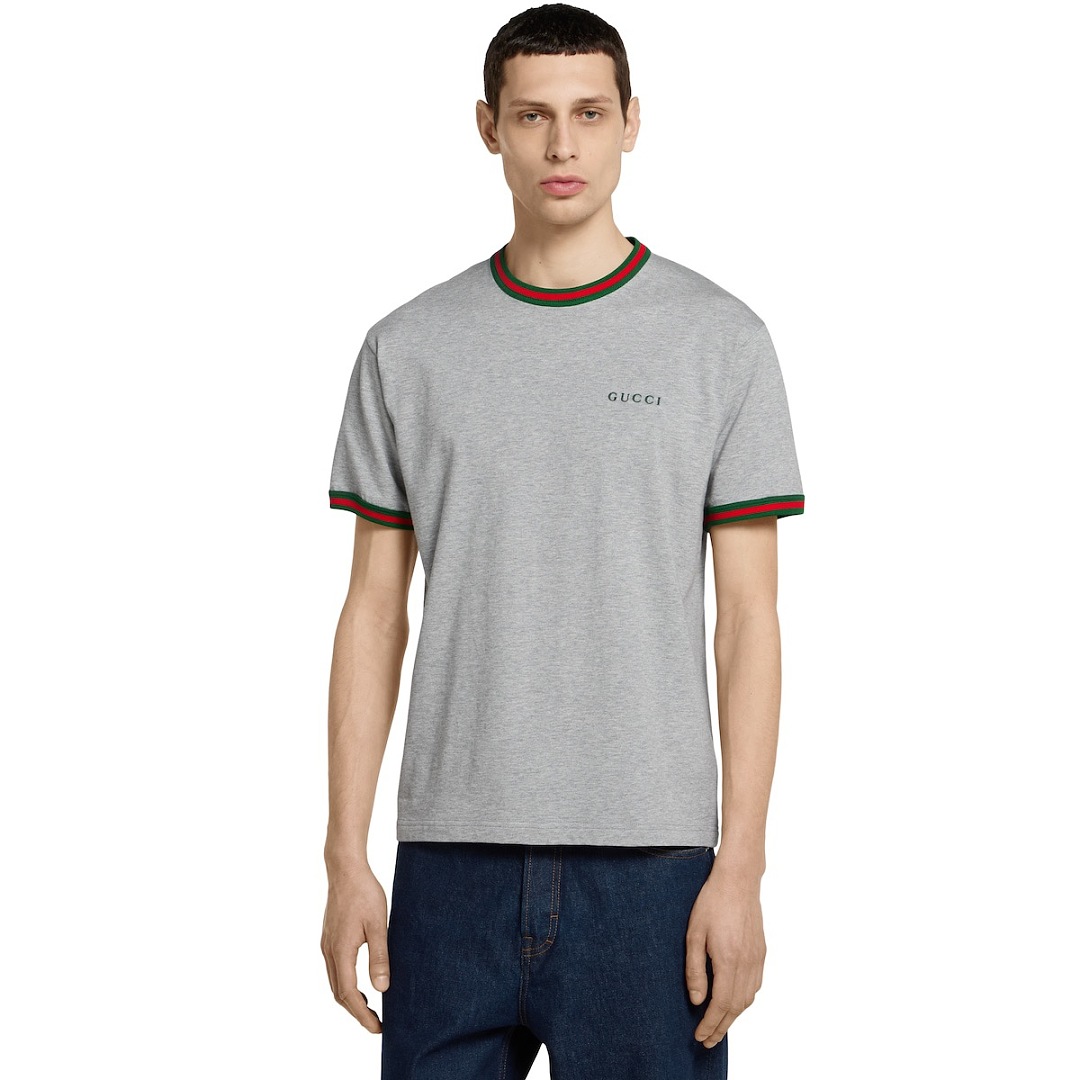 Gucci Grey Red Green Strap Short Sleeve - Image 14