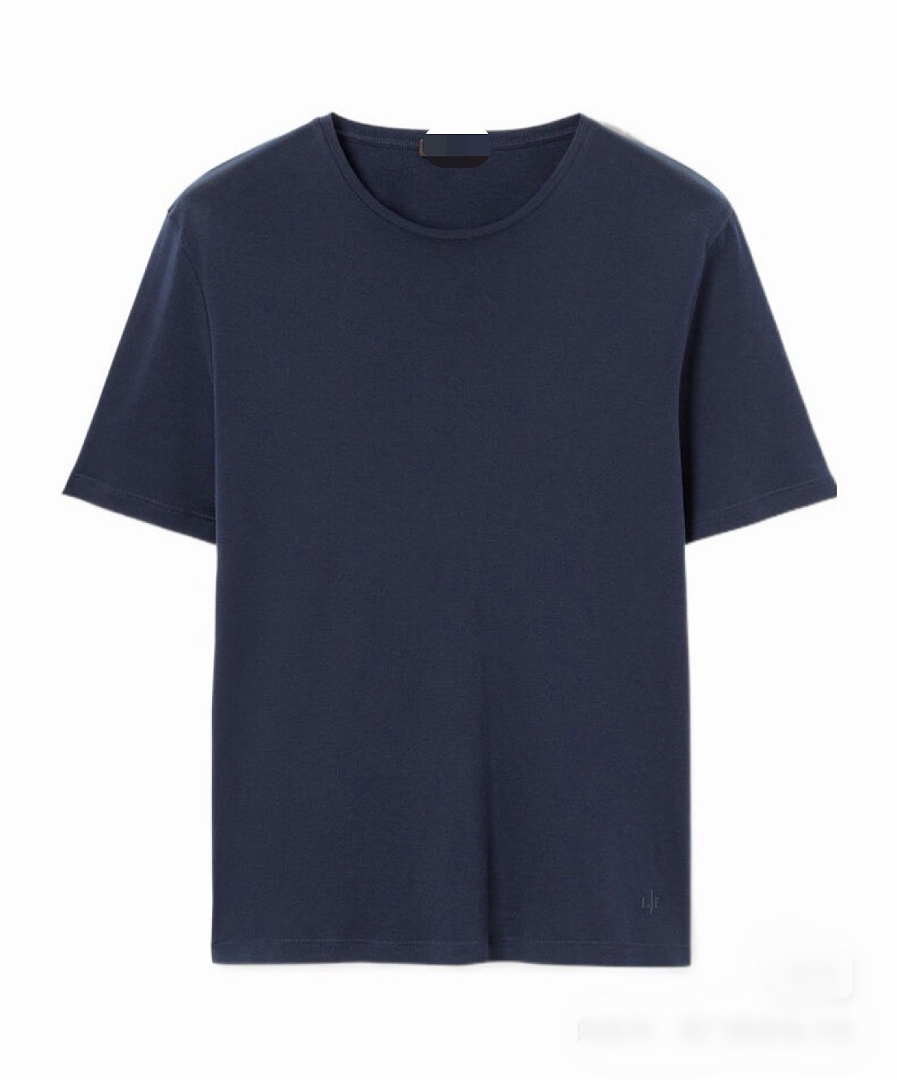 Unbranded Silk Cotton Short Sleeve (Dark Blue) - Image 2
