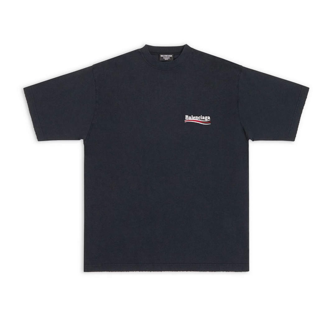 Balenciaga Embroidered Short Sleeve Smoke (Black) - Image 6