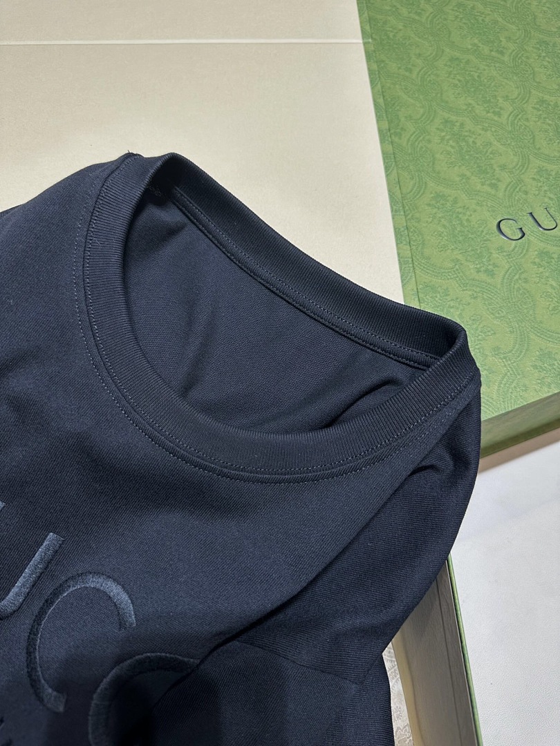 Gucci GU City Embroidered Short Sleeve (Black) - Image 9