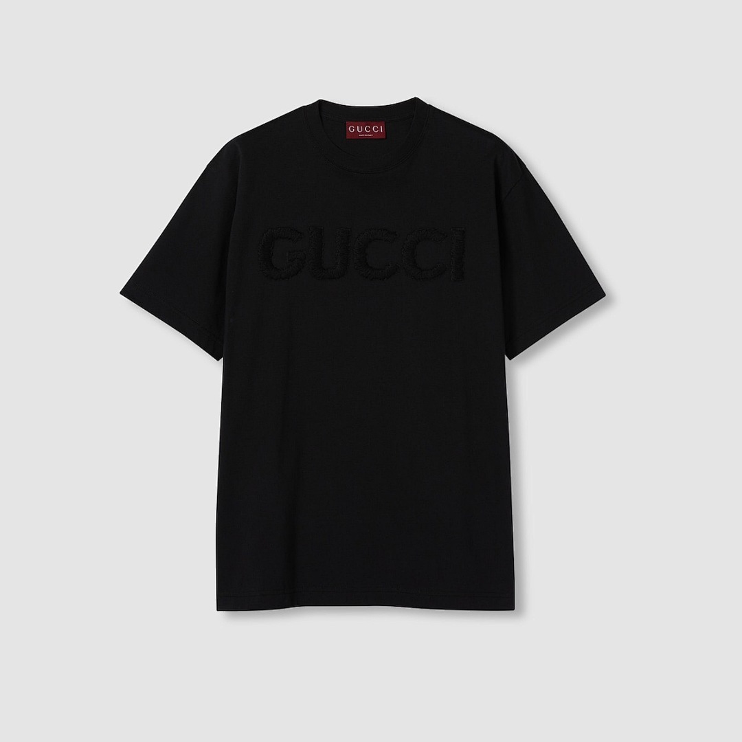 Gucci Fleece Embroidered T (Black) - Image 2