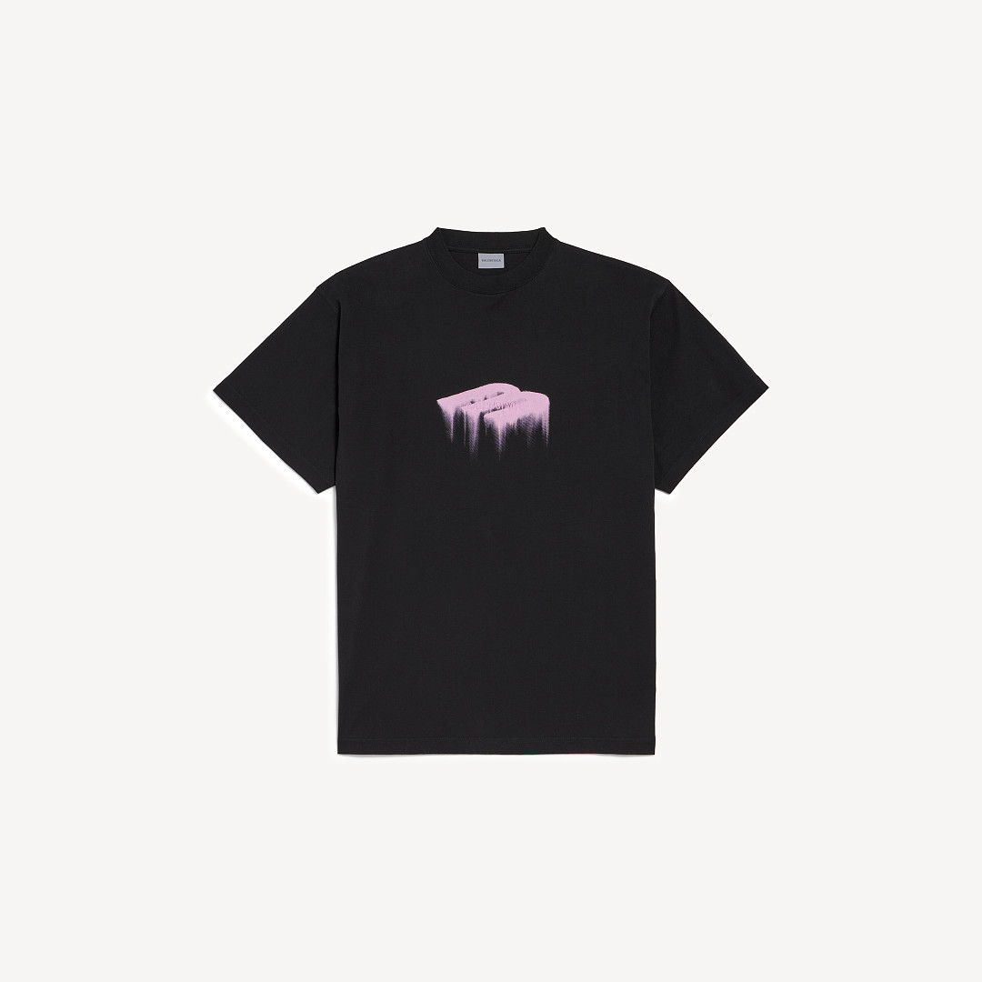 Balenciaga 3B Embroidered Print T (Black) - Image 2
