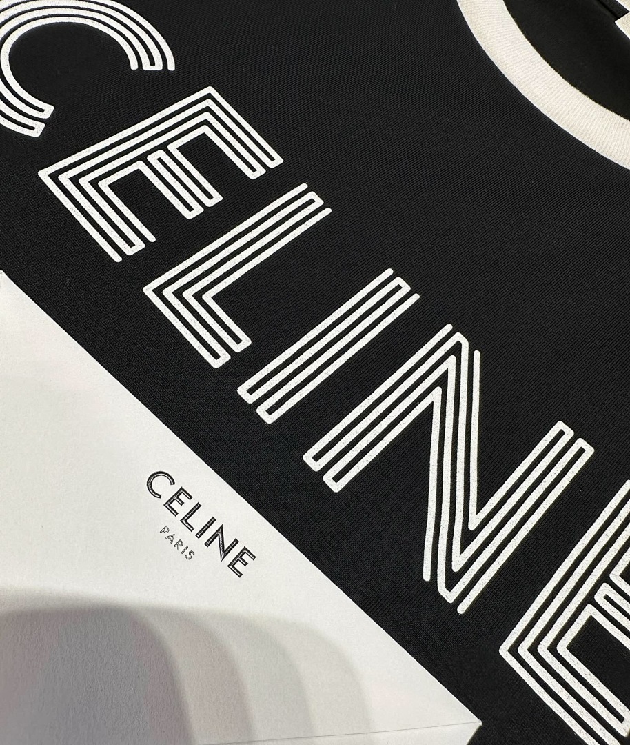 Celine C Stitching Short Sleeve (Black) - Image 8