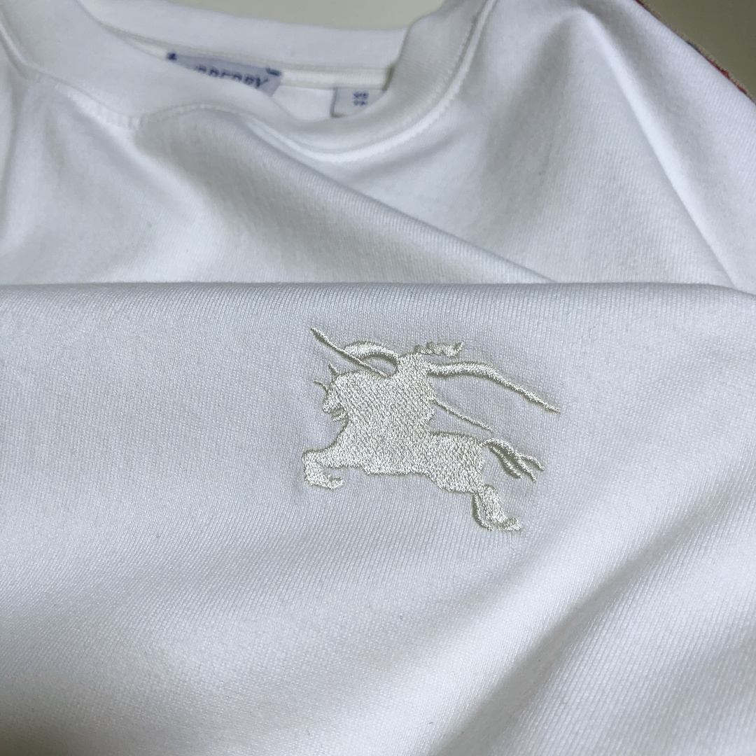 Burberry Embroidered Plaid T (White) - Image 10
