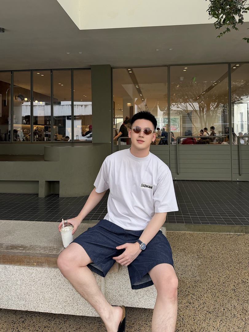 Balenciaga New Gum Strap Print Short Sleeve (Grey White) - Image 28