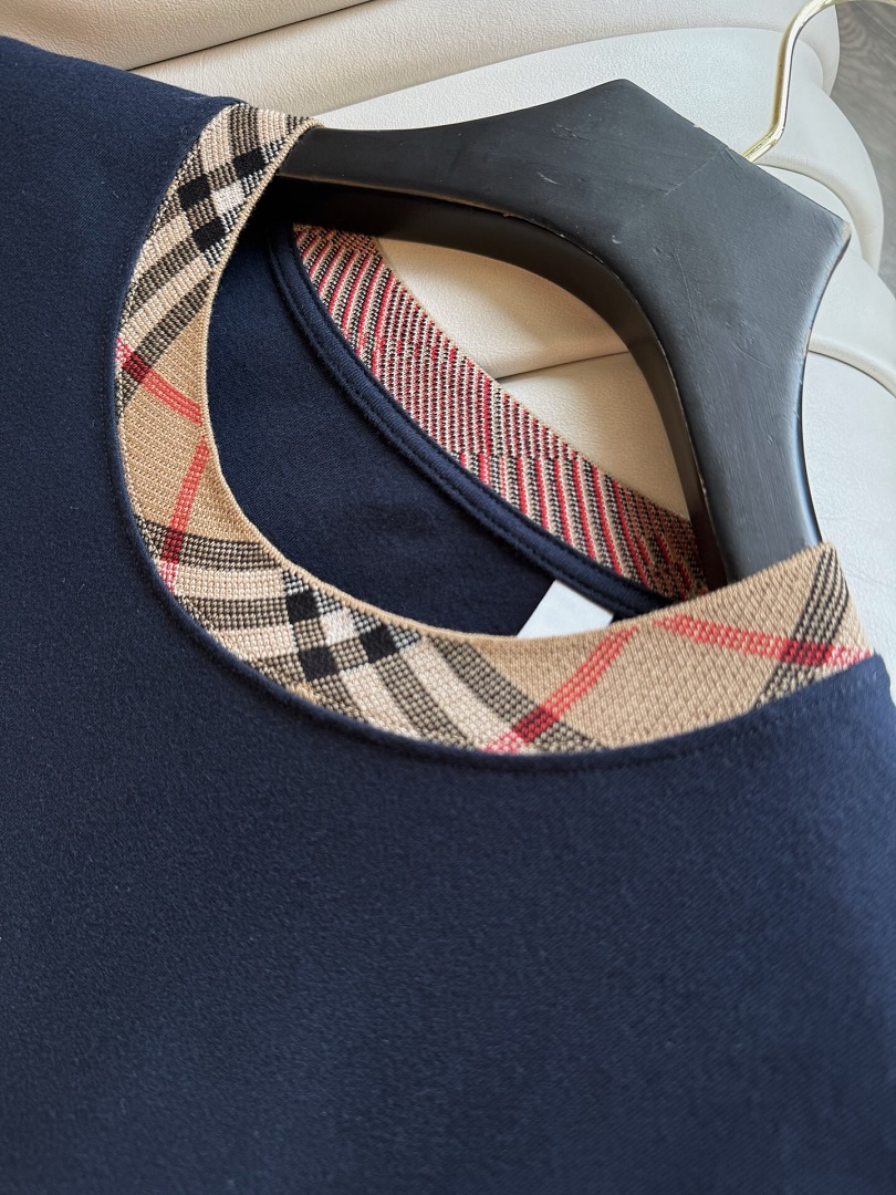 Burberry BR Plaid Collar T (Navy) - Image 6