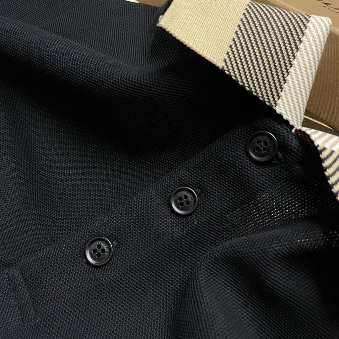 Burberry Plaid Collar POLO (Black) - Image 10