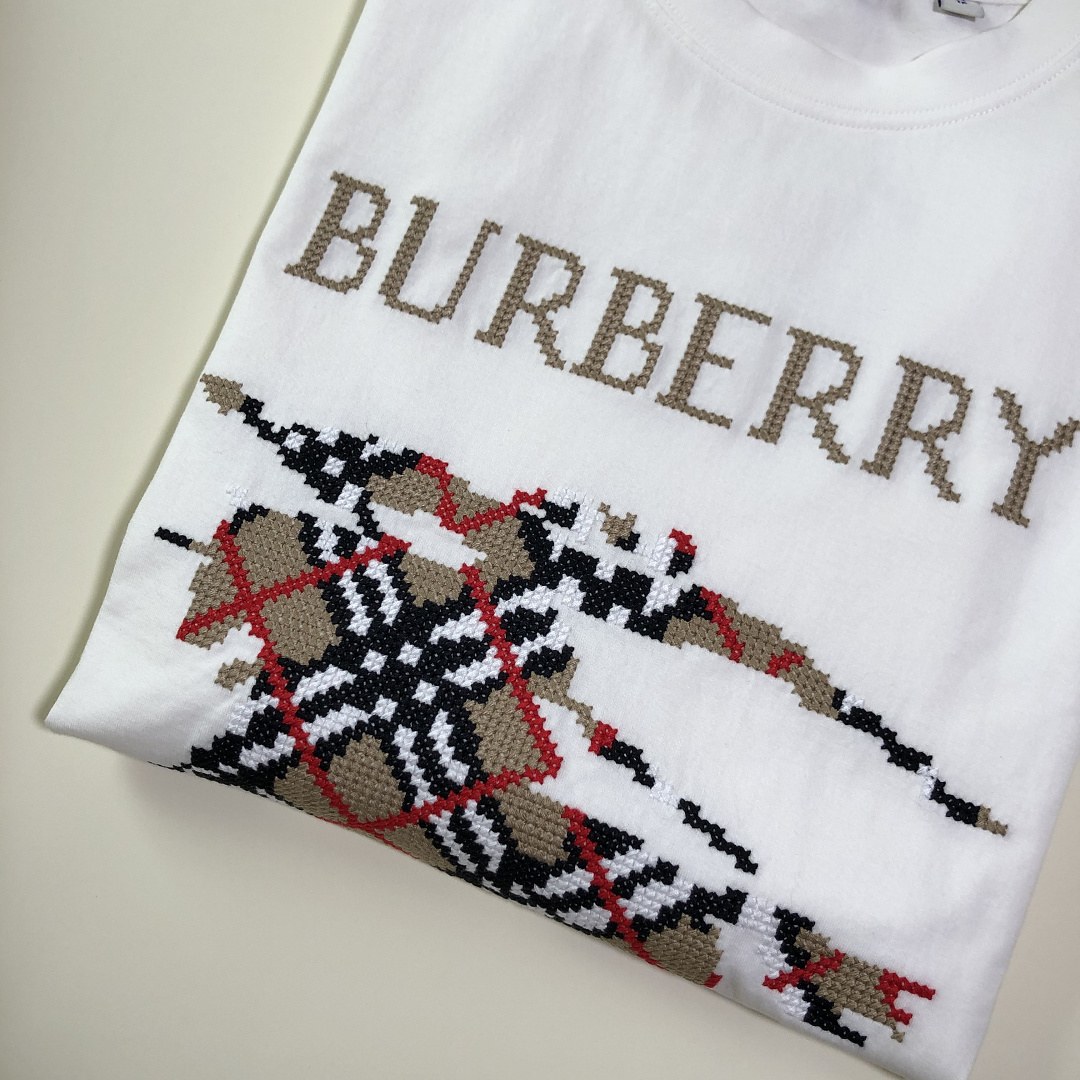 Burberry BR Plaid Short Sleeve (White) - Image 10