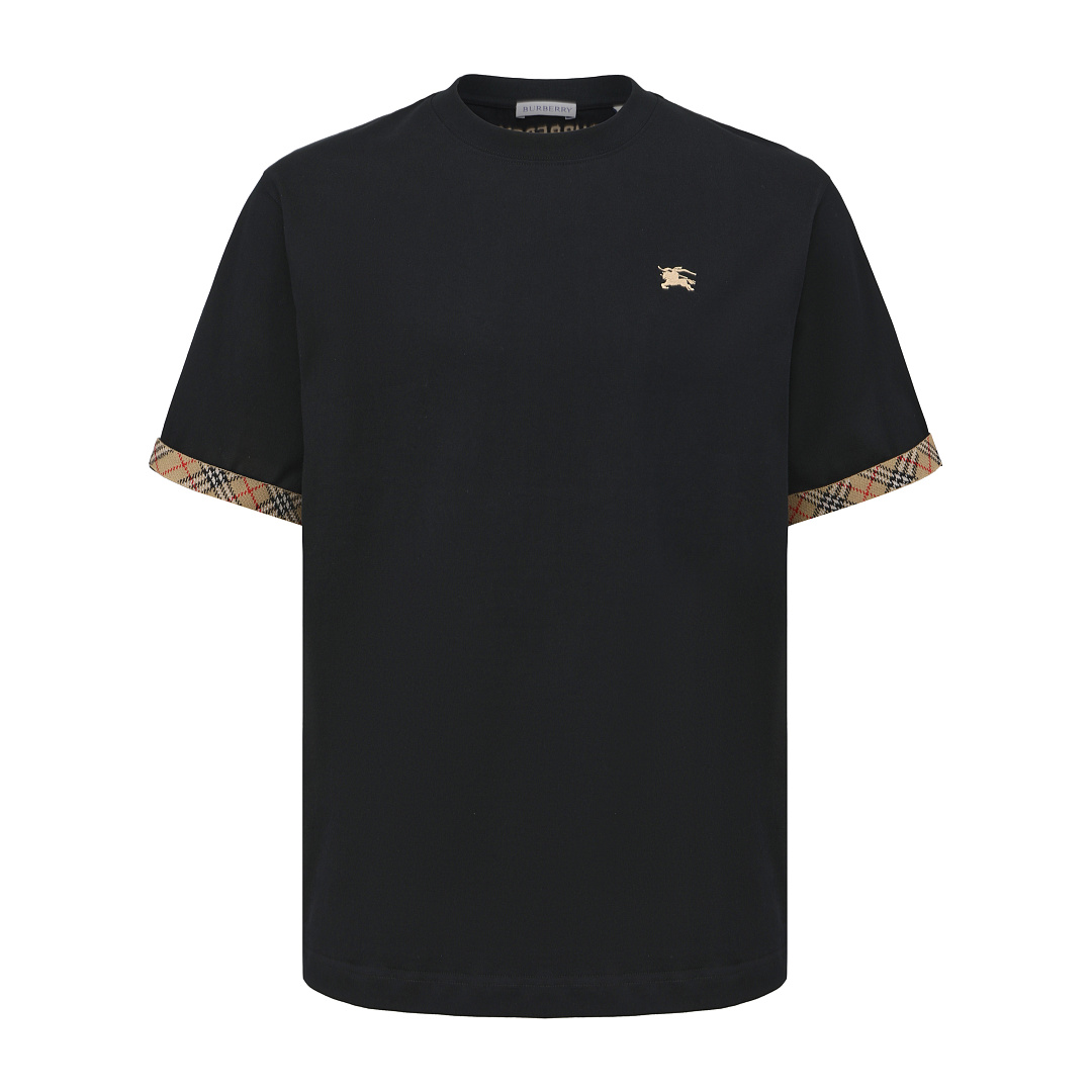 Burberry Plaid Embroidered T (Black) - Image 14