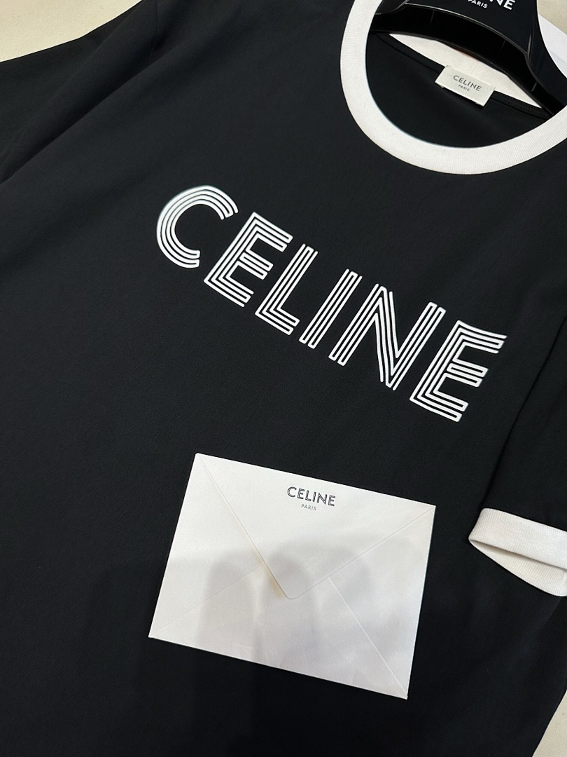 Celine C Stitching Short Sleeve (Black) - Image 6