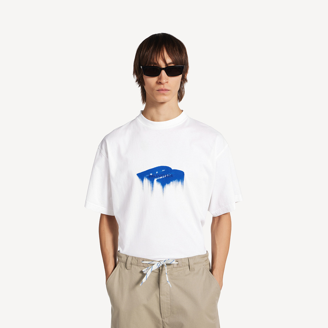 Balenciaga 3B Embroidered Print T (White) - Image 14