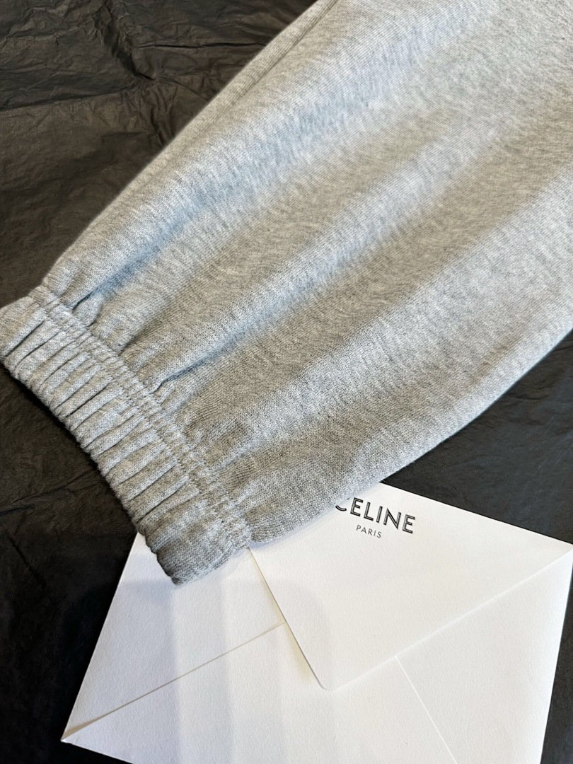Celine CC Small Label Embroidered Long (Grey) - Image 10