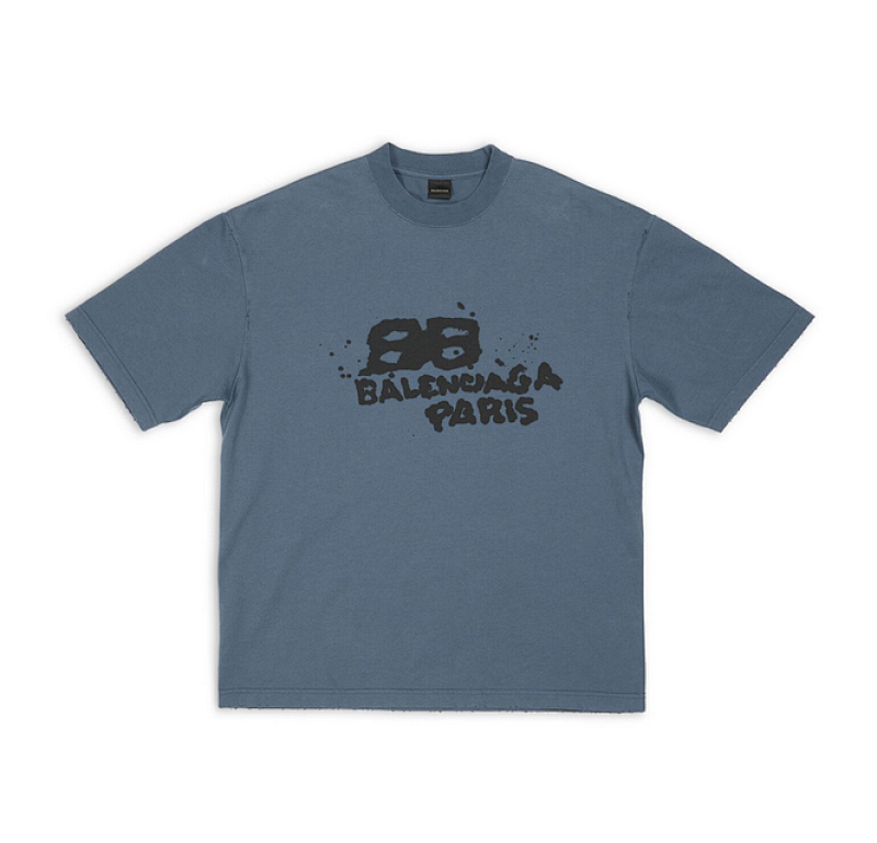 Balenciaga BB Print Short Sleeve (Blue)