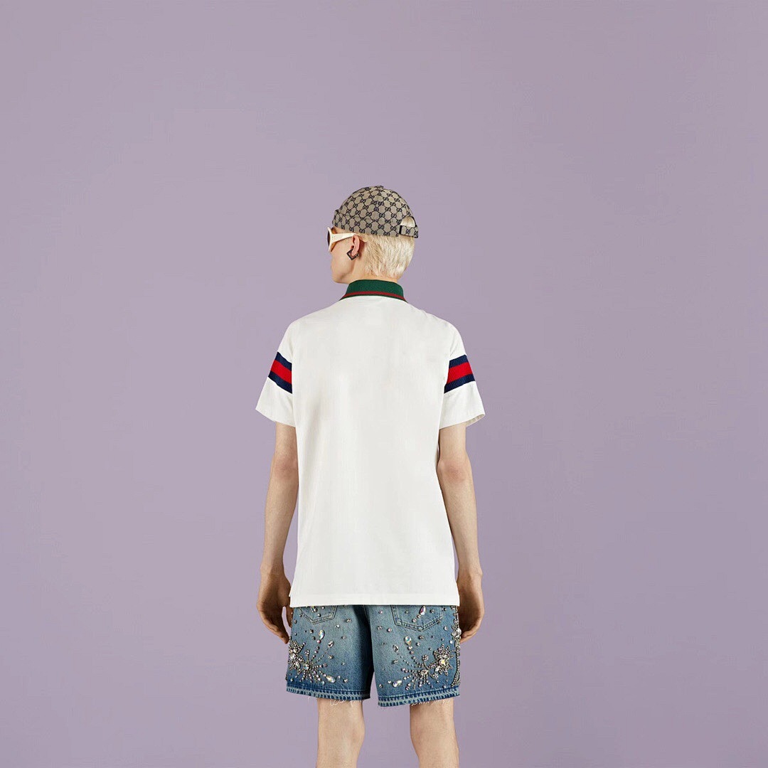 Ralph Lauren Red Blue Strap Sleeve Polo - Image 14