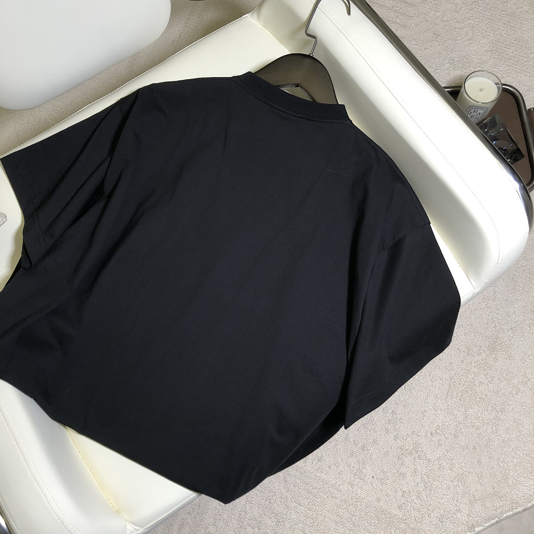 Balenciaga 3B Embroidered Print T (Black) - Image 5