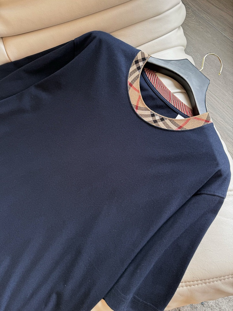 Burberry BR Plaid Collar T (Navy) - Image 4