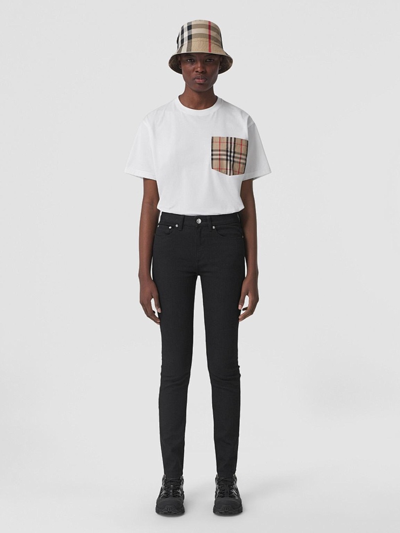 Burberry BR Khaki Plaid Short Sleeve (White) - Image 14