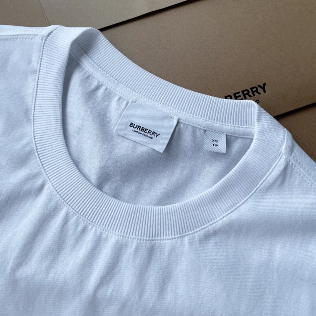 Burberry B Embroidered Short Sleeve (White) - Image 6