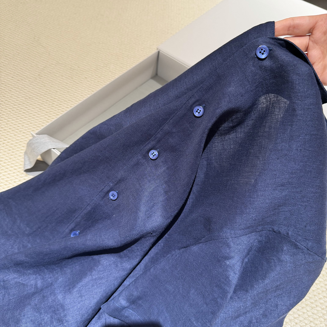 Unbranded Dark Blue Short Sleeve Linen - Image 7